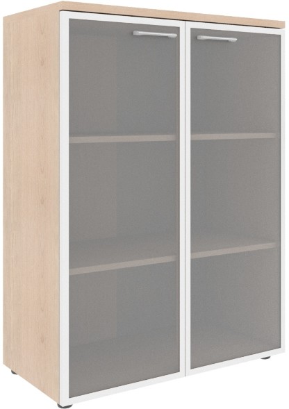 Шкаф со стеклянными дверьми в алюминевой рамке с топом XMC 85.7 Бук Тиара 856х432х1190 XTEN