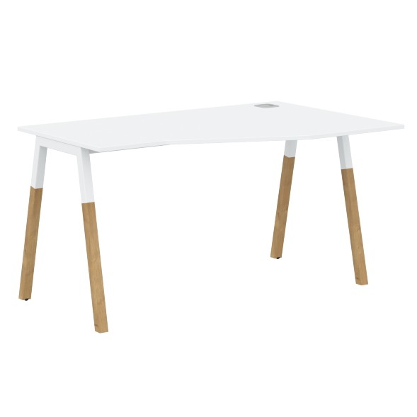 Стол FCT 1367(R) Белый Премиум/Белый-Бук 1380х900(670)х733 FORTA во Владикавказе 