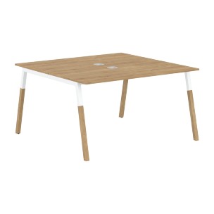 Стол FWST 1313 Белый премиум/Белый-Бук 1380х1370х733 FORTA
